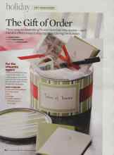 Better Homes & Gardens December 2008 Magazine Article: The Gift of Order