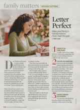 Better Homes & Gardens December 2008 Magazine Article: Letter Perfect
