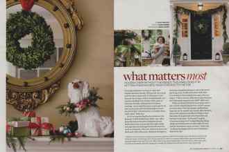 Better Homes & Gardens December 2008 Magazine Article: What matters most