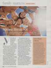 Better Homes & Gardens March 2009 Magazine Article: Spring Break 101