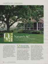 Better Homes & Gardens August 2009 Magazine Article: Qa: Nature's AC