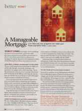 Better Homes & Gardens September 2009 Magazine Article: A Manageable Mortgage