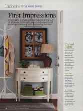Better Homes & Gardens November 2009 Magazine Article: First Impressions