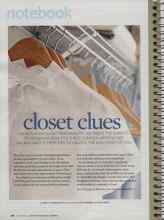 Better Homes & Gardens November 2009 Magazine Article: Closet clues