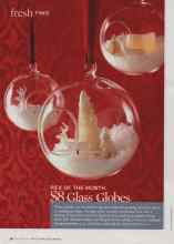 Better Homes & Gardens December 2009 Magazine Article: $8 Glass Globes