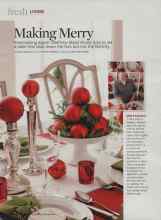 Better Homes & Gardens December 2009 Magazine Article: Making Merry