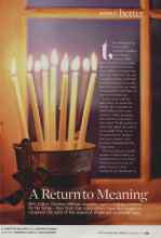 Better Homes & Gardens December 2009 Magazine Article: A Return to Meaning