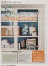 Better Homes & Gardens January 2010 Magazine Article: 25 Easy ways to Conquer clutter