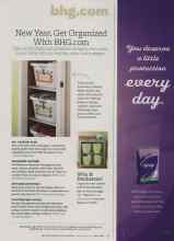Better Homes & Gardens January 2011 Magazine Article: New Year, Get Organized With BHG.com