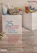 Better Homes & Gardens January 2011 Magazine Article: 25 ways to declutter for the new year