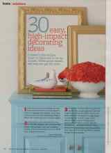 Better Homes & Gardens March 2011 Magazine Article: 30 easy, high-impact decorating ideas