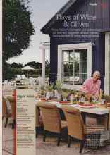 Better Homes & Gardens September 2011 Magazine Article: Days of Wine & Olives