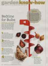 Better Homes & Gardens October 2011 Magazine Article: Bedtime for Bulbs
