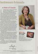 Better Homes & Gardens November 2011 Magazine Article: A feast of thanks