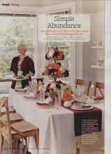 Better Homes & Gardens November 2011 Magazine Article: Simple Abundance