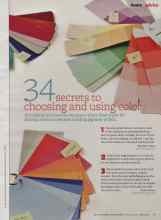 Better Homes & Gardens March 2012 Magazine Article: 34 secrets to choosing and using color