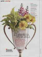 Better Homes & Gardens April 2012 Magazine Article: 21 plants to try in 2012