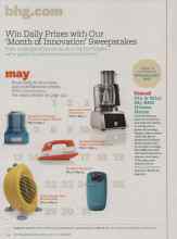 Better Homes & Gardens May 2012 Magazine Article: Win Daily Prizes with Our 'Month of Innovation' Sweepstakes