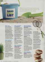 Better Homes & Gardens June 2012 Magazine Article: SAND PAIL LIST
