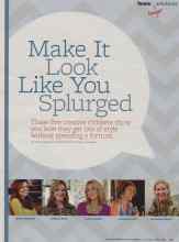 Better Homes & Gardens July 2012 Magazine Article: Make It Look Like You Splurged