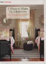 Better Homes & Gardens April 2013 Magazine Article: 5 Ways to Wake Up a Bedroom