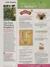 Better Homes & Gardens June 2013 Magazine Article: The First Thornless Raspberry