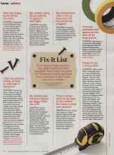 Better Homes & Gardens October 2013 Magazine Article: Fix-It List
