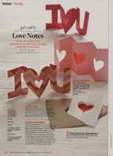 Better Homes & Gardens February 2014 Magazine Article: Get crafty Love Notes