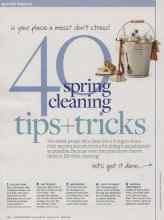 Better Homes & Gardens March 2014 Magazine Article: 40 spring cleaning tips+tricks