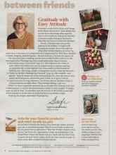 Better Homes & Gardens November 2014 Magazine Article: Gratitude with Easy Attitude