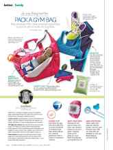 Better Homes & Gardens January 2015 Magazine Article: PACK A GYM BAG