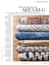 Better Homes & Gardens October 2018 Magazine Article: How to choose an AREA RUG